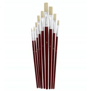 Pędzelki 882 B szkolne do farb AKWARELI płaskie 9 szt