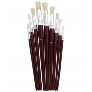 Pędzelki 882 Y szkolne do farb AKWARELI i RETUSZU 9 szt