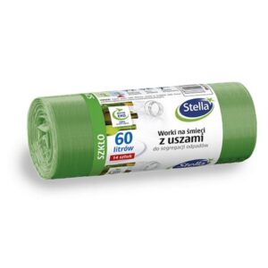 Worki na śmieci zielone SZKŁO 60L 14 szt