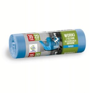 Worki na śmieci, niebieskie PAPIER 35L 20 szt