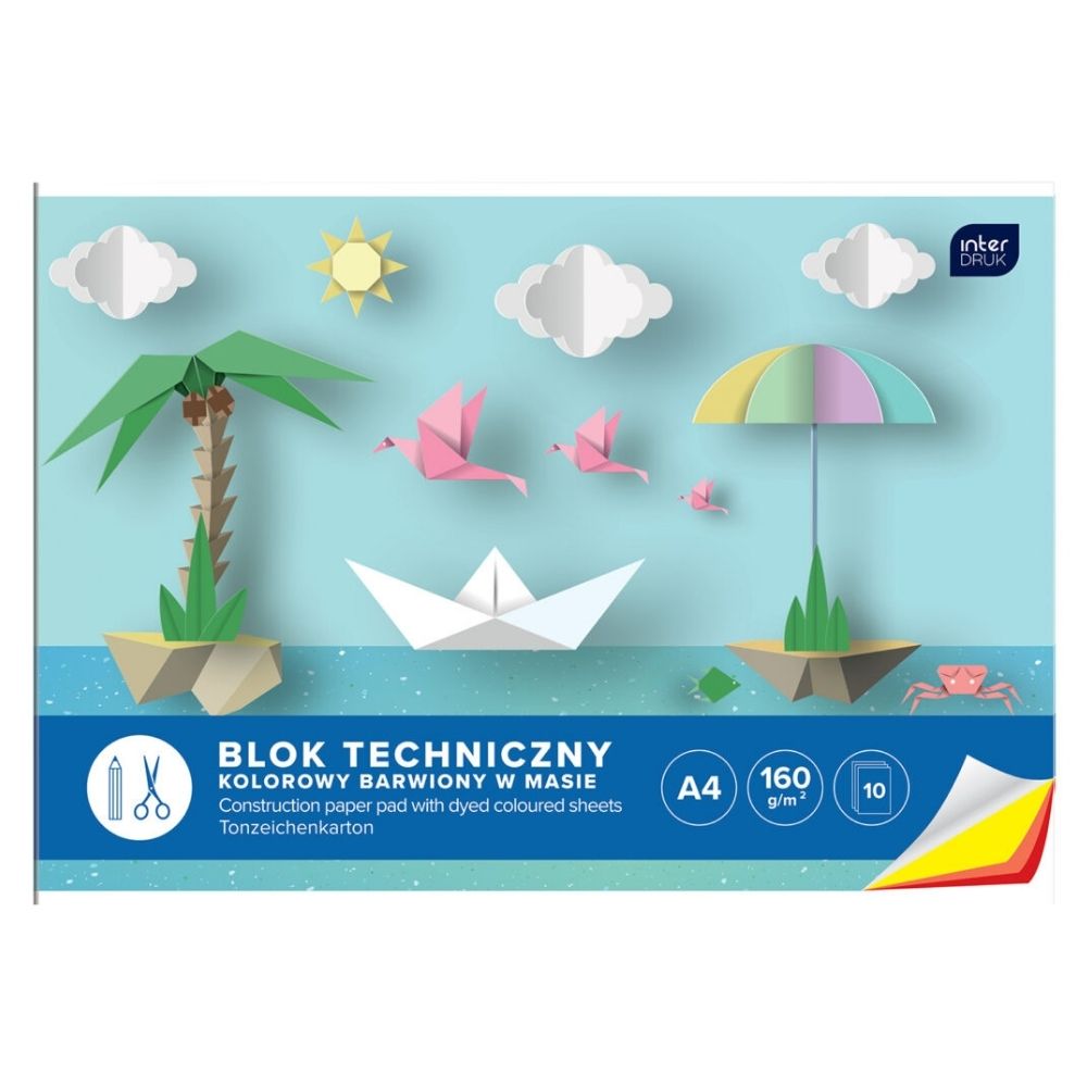Blok szkolny, TECHNICZNY KOLOROWY BWM A4 / 10k