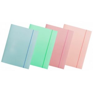 TECZKA Z GUMKĄ OFFICE PRODUCTS PASTEL, KARTON/LAKIER, A4, 300GSM, 3-SKRZ., MIX KOLORÓW