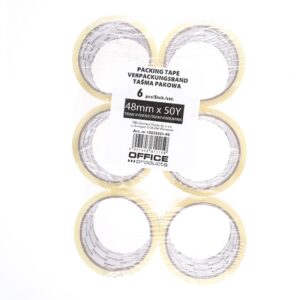 Taśma pakowa OFFICE PRODUCTS, 48mm x 50y, 36mic, 6szt., transparentna