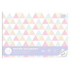 Blok, wycinanka A4 10 pastelowych kolorowych kartek, gładkich.