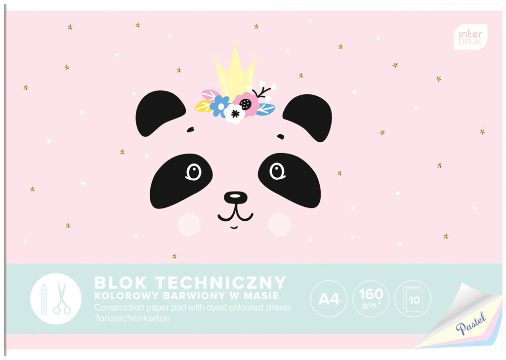 Blok szkolny, TECHNICZNY KOLOROWY BWM A4 / 10k 160g PASTEL - obrazek 2