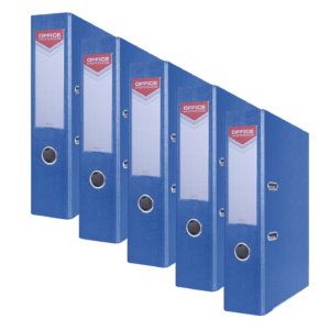 Segregator OFFICE PRODUCTS Officer z szyną, PP, A4/75mm, niebieski - 5szt