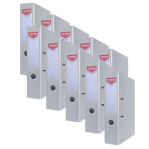 Segregator OFFICE PRODUCTS Officer z szyną, PP, A4/75mm, szary - 10szt