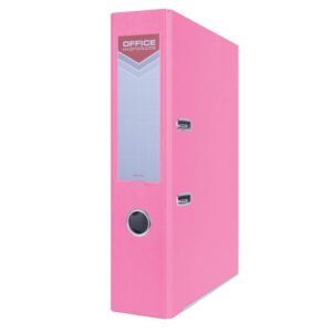 Segregator OFFICE PRODUCTS Officer z szyną, PP, A4/75mm, różowy