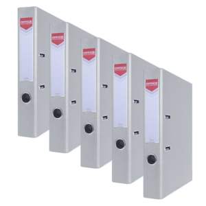 Segregator OFFICE PRODUCTS Officer z szyną, PP, A4/55mm, szary - 5szt