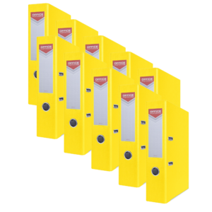 Segregator OFFICE PRODUCTS Officer z szyną, PP, A4/75mm, żółty - 10szt