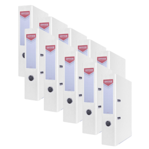 Segregator OFFICE PRODUCTS Officer z szyną, PP, A4/75mm, biały - 10szt