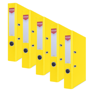 Segregator OFFICE PRODUCTS Officer z szyną, PP, A4/55mm, żółty - 5szt