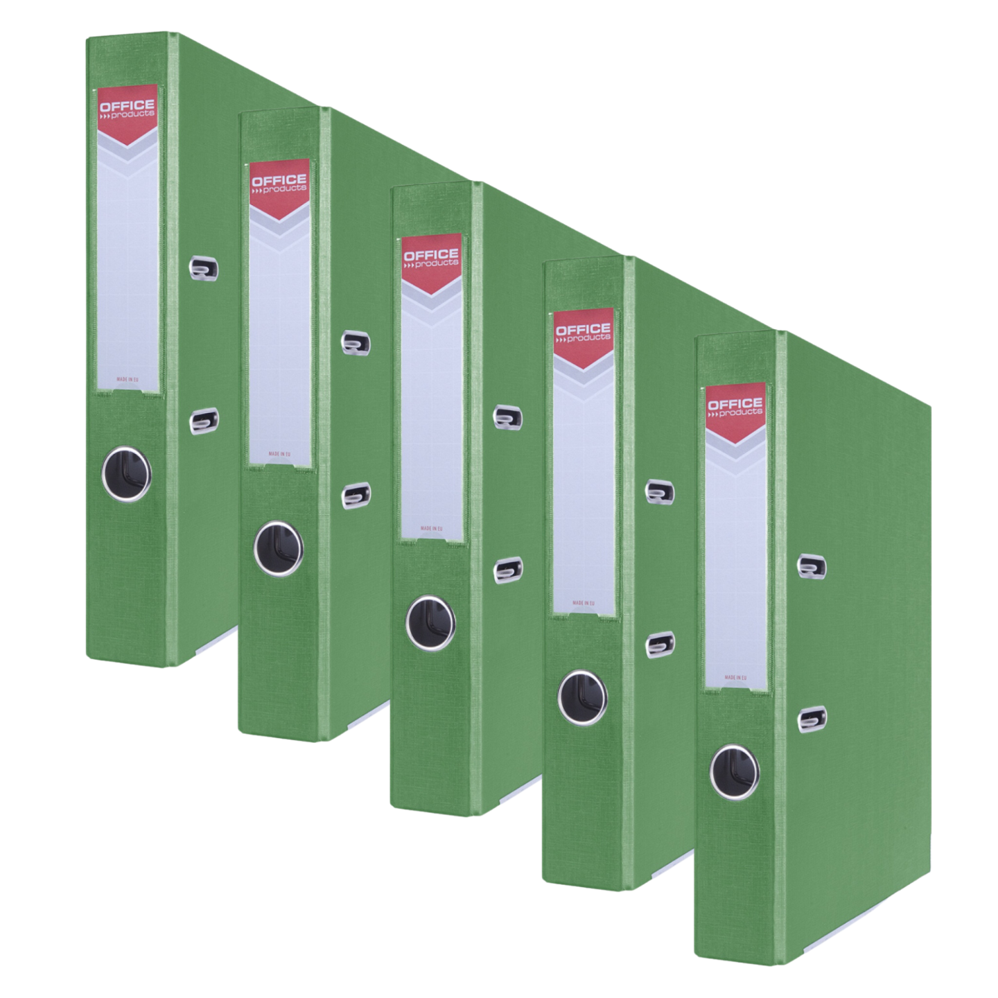 Segregator OFFICE PRODUCTS Officer z szyną, PP, A4/55mm, zielony - 5szt