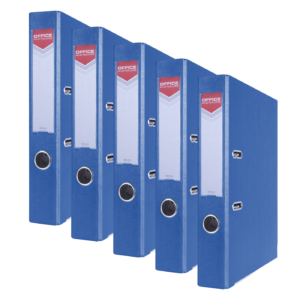 Segregator OFFICE PRODUCTS Officer z szyną, PP, A4/55mm, niebiesk - 5szt