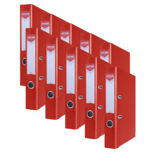 Segregator OFFICE PRODUCTS Officer z szyną, PP, A4/75mm, czerwony - 10szt