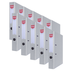 Segregator OFFICE PRODUCTS Officer z szyną, PP, A4/55mm, szary - 10szt