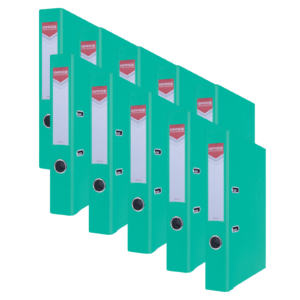 Segregator OFFICE PRODUCTS Officer z szyną, PP, A4/55mm, turkusowy - 10szt