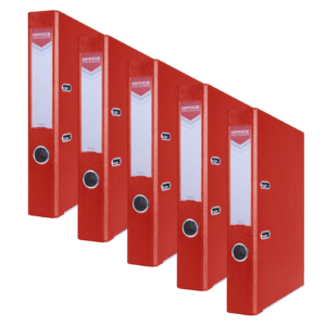 Segregator OFFICE PRODUCTS Officer z szyną, PP, A4/55mm, czerwony - 5szt
