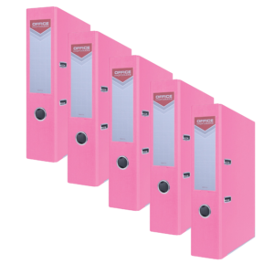 Segregator OFFICE PRODUCTS Officer z szyną, PP, A4/75mm, różowy - 5szt