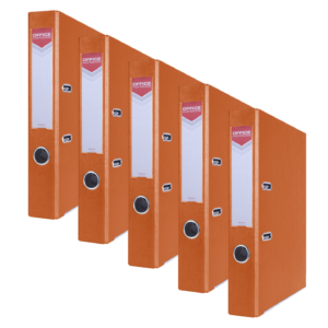 Segregator OFFICE PRODUCTS Officer z szyną, PP, A4/55mm, pomarańczowy - 5szt