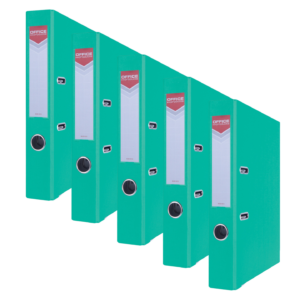 Segregator OFFICE PRODUCTS Officer z szyną, PP, A4/55mm, turkusowy - 5szt