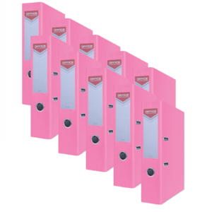 Segregator OFFICE PRODUCTS Officer z szyną, PP, A4/75mm, różowy - 10szt
