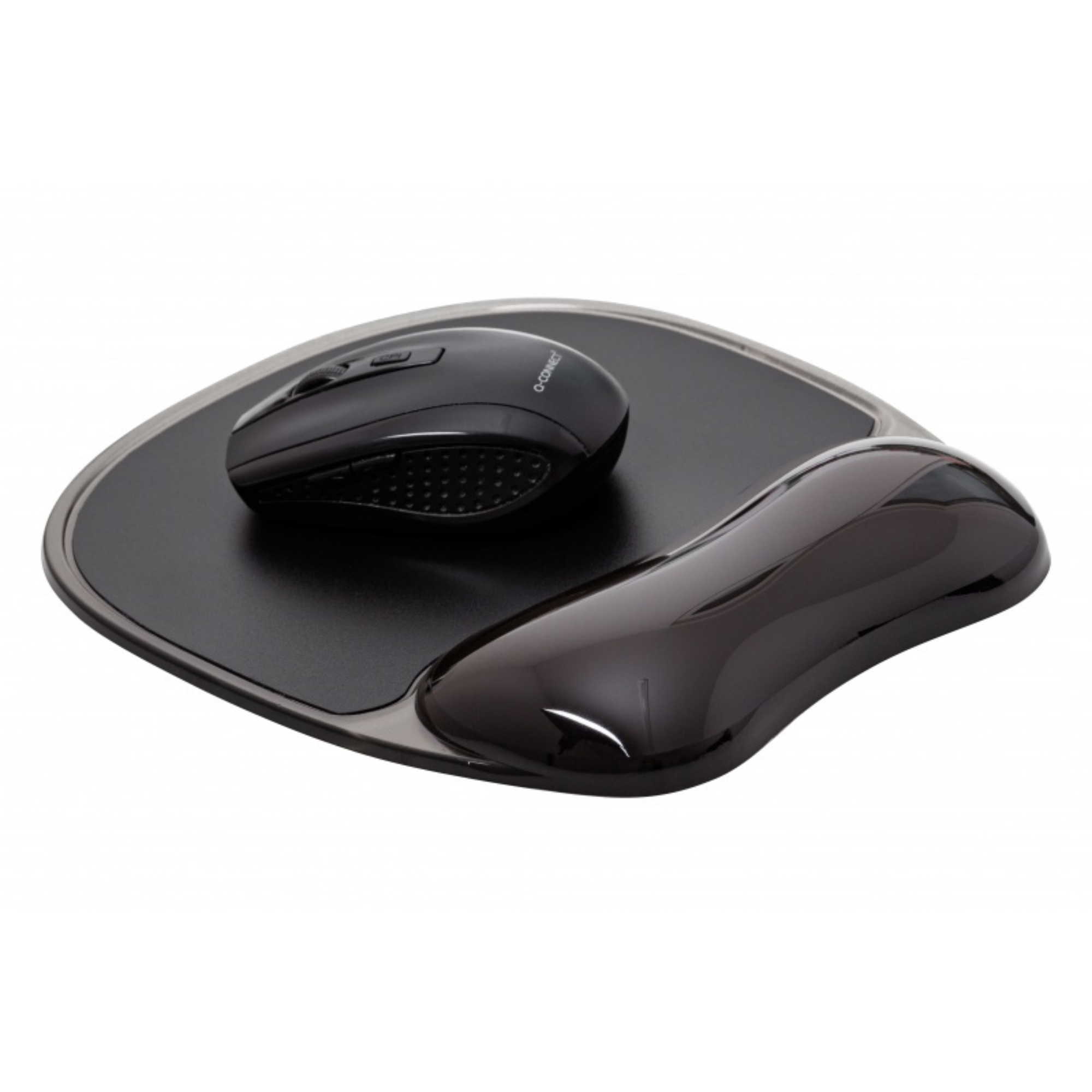 Podkładka pod mysz Q-CONNECT, żelowa, z podparciem dla nadgarstka, czarny - obrazek 2