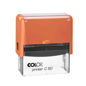 Pieczątka COLOP COMPACT 50 PRO POMARAŃCZOWY z logo 69x30 mm + GUMKA GRATIS