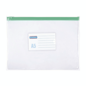 Torebka z suwakiem DONAU, PVC, A5, transparentna