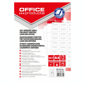 Etykiety OFFICE PRODUCTS, 63,5x38,1mm, białe, 100 ark.