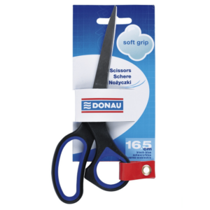 Nożyczki biurowe DONAU Soft Grip, 16,5cm, niebieskie