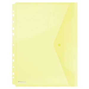 Teczka kopertowa DONAU zatrzask, PP, A4, 200mikr., z europerforacją, żółta