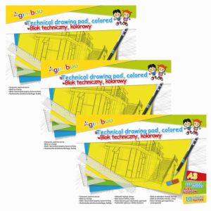 Blok techniczny GIMBOO, A3, 10 kart., 150gsm, mix kolorów x 3szt