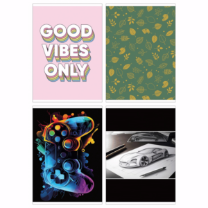 Zeszyt szkolny GIMBOO, A5, w kratkę, 60 kart., 70gsm, mix wzorów