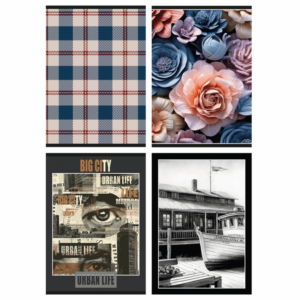 Zeszyt szkolny GIMBOO, A5, w kratkę, 80 kart., 70gsm, mix wzorów