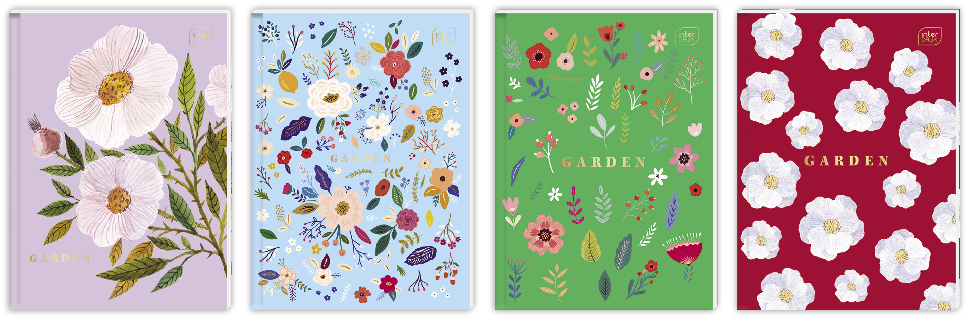 Zeszyt w twardej okładce | Brulion A4/96k # KRATKA HS Garden