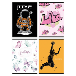 Zeszyt szkolny GIMBOO, A5, w linie, 32 kart., 70gsm, mix wzorów