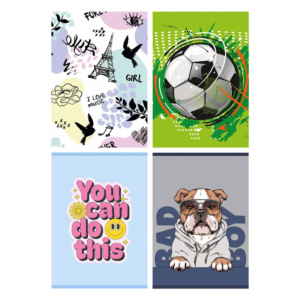 Zeszyt szkolny GIMBOO, A5, w 3 linie, 32 kart., 70gsm, mix wzorów