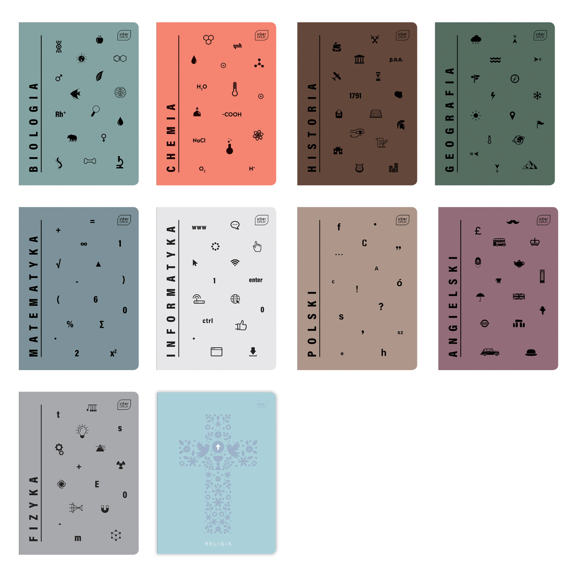 Zestaw zeszytów tematycznych A5/60k 10 szt Religia (2023r)