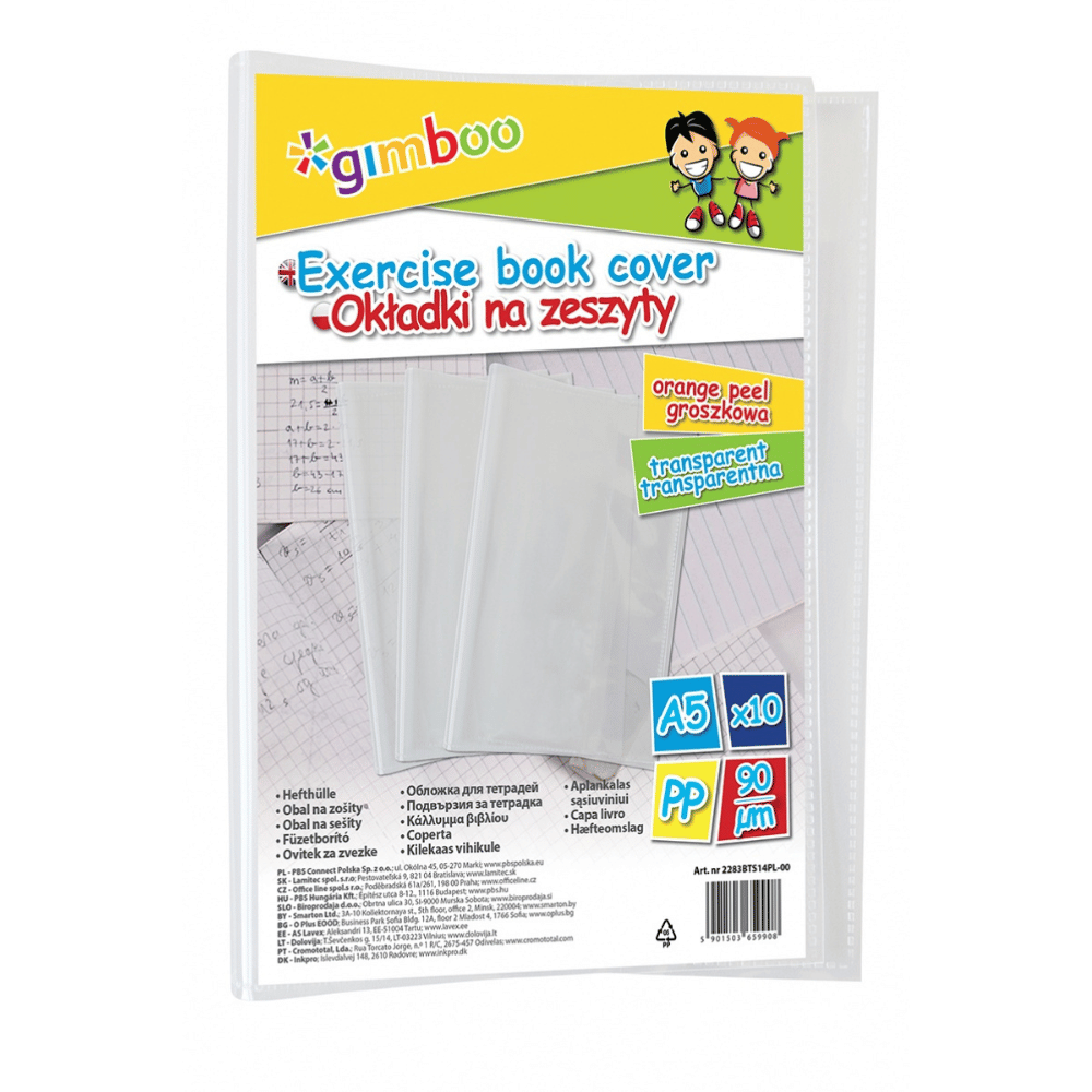 Okładka na zeszyt GIMBOO, krystaliczna, A5, 150mikr., transparentna