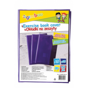 Okładka na zeszyt GIMBOO, krystaliczna, A5, 150mikr., fioletowa