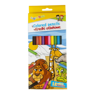 Kredki ołówkowe GIMBOO, sześciokątne, 12szt., mix kolorów