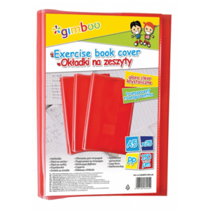 Okładka na zeszyt GIMBOO, krystaliczna, A5, 150mikr., czerwona
