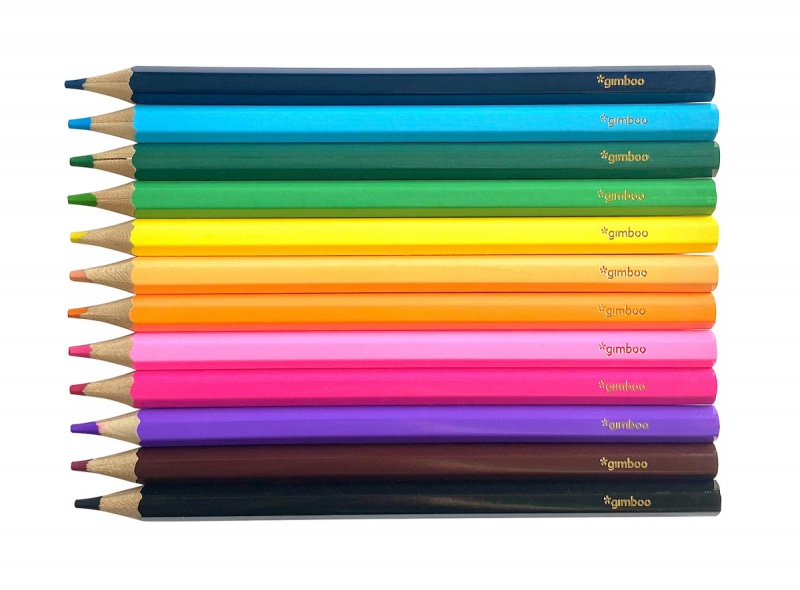 Kredki ołówkowe GIMBOO Jumbo, sześciokątne, 12szt., mix kolorów - obrazek 3