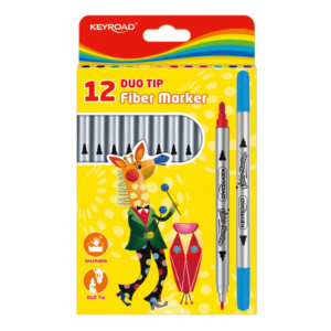 Flamastry KEYROAD Duo, 12szt., na zawieszce, mix kolorów