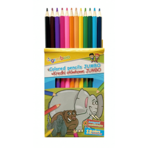 Kredki ołówkowe GIMBOO Jumbo, sześciokątne, 12szt., mix kolorów