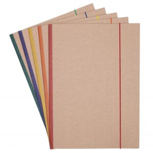 Teczka z gumką OFFICE PRODUCTS Eco Kraft, karton, A4, 300 gsm, 3-skrz., mix kolorów