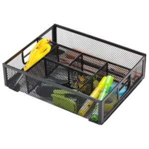 Organizer na biurko Q-CONNECT Office Set, metalowy, boczny, 6 komór, czarny