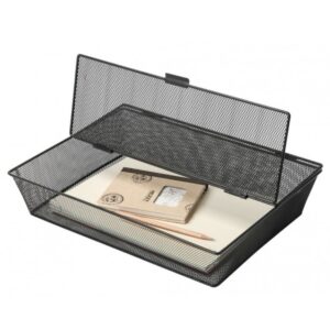 Pojemnik na dokumenty Q-CONNECT Office Set, metalowy, A4, zamykany, czarny