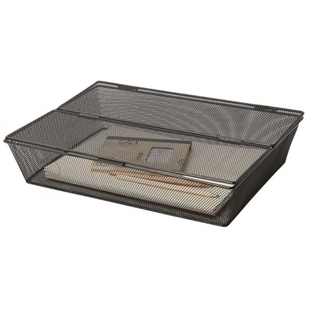 Pojemnik na dokumenty Q-CONNECT Office Set, metalowy, A4, zamykany, czarny - obrazek 2